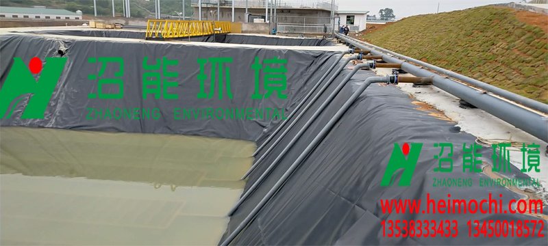 湖南永州东安县九鼎猪场黑膜沼气工程氧化塘
