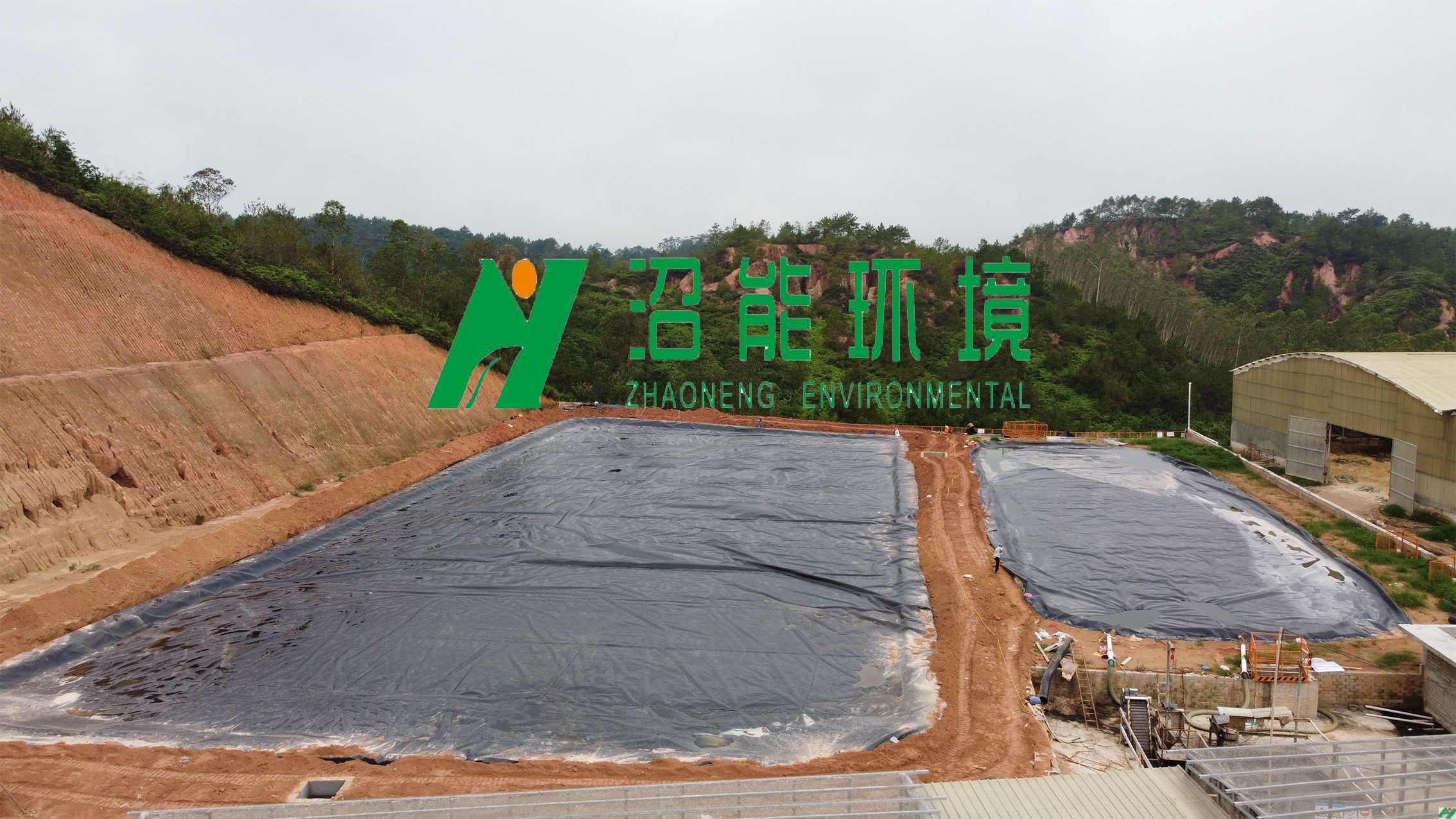 广东肇庆20000立方黑膜沼气工程