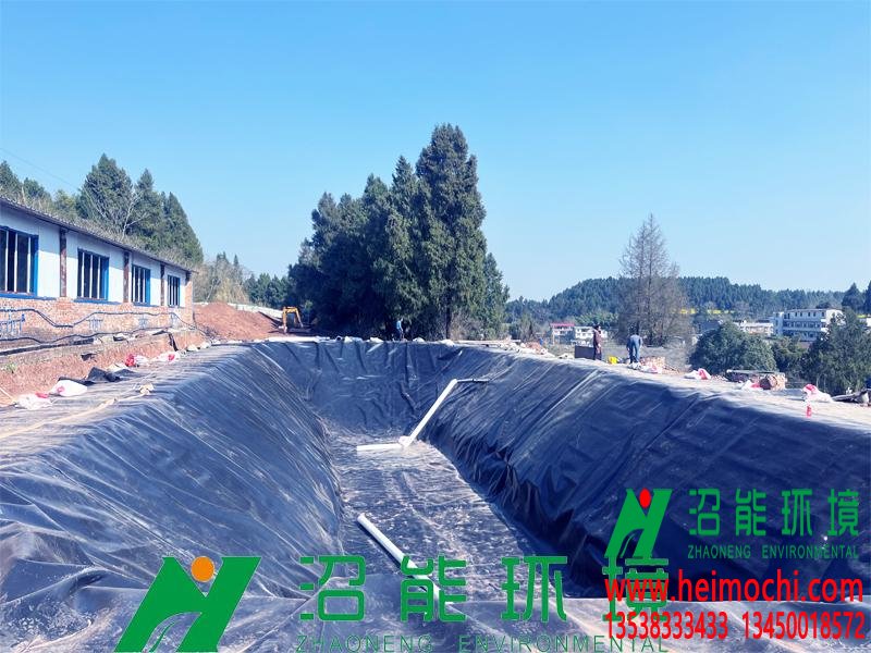 四川资阳市乐至县1100立方黑膜沼气工程沼气池